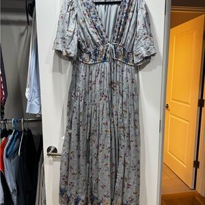 Free People Gray Floral Maxi Dress